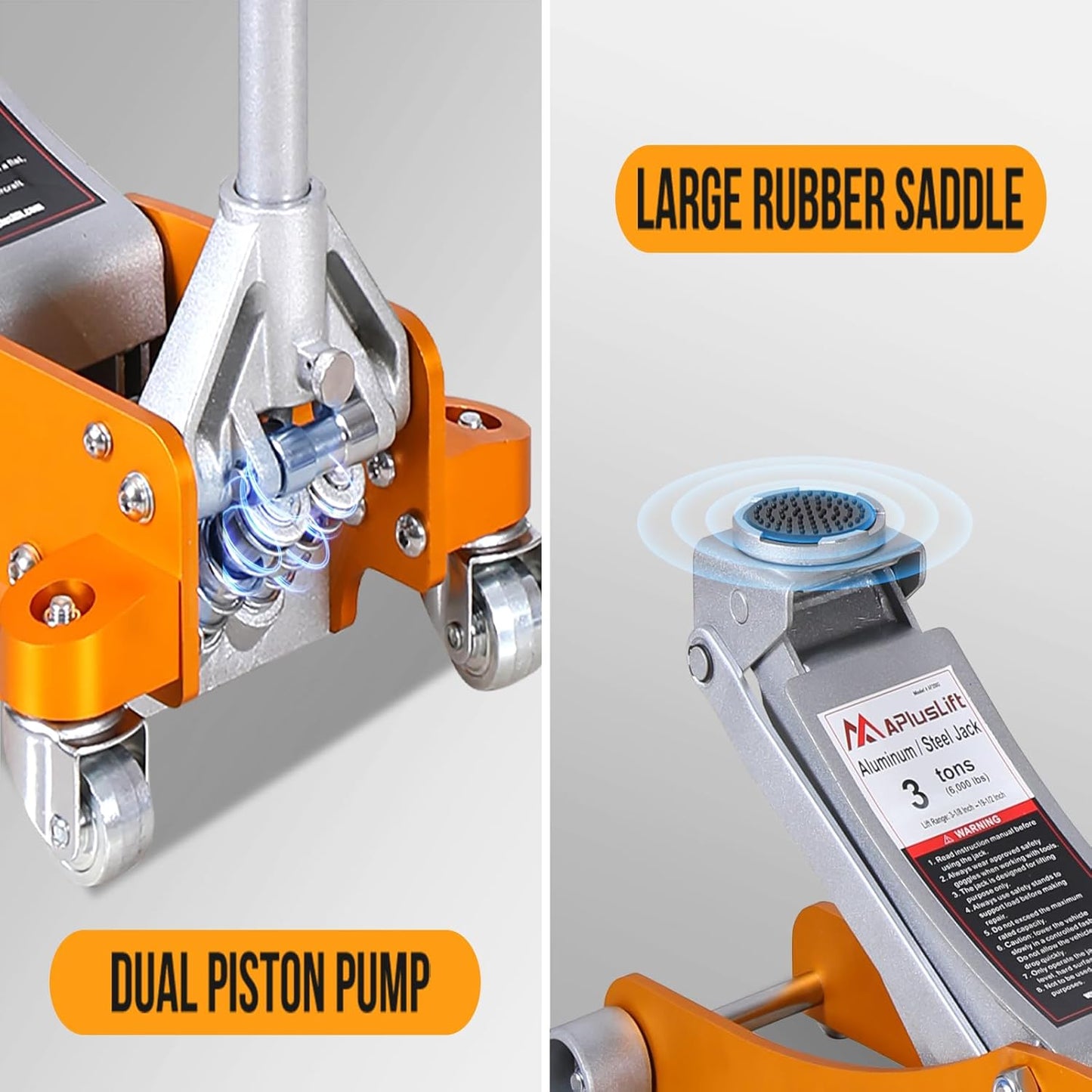 APlusLift AF350G 3-Ton Low Profile Racing Floor Jack – Dual Piston Quick Lift